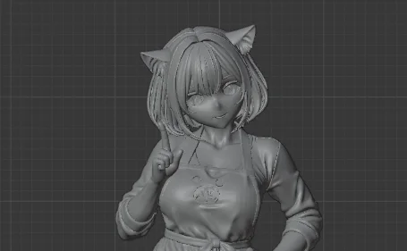 作る　AIでオリジナルフィギュア②　1/24　299店員さん　ブレンダーで修正編