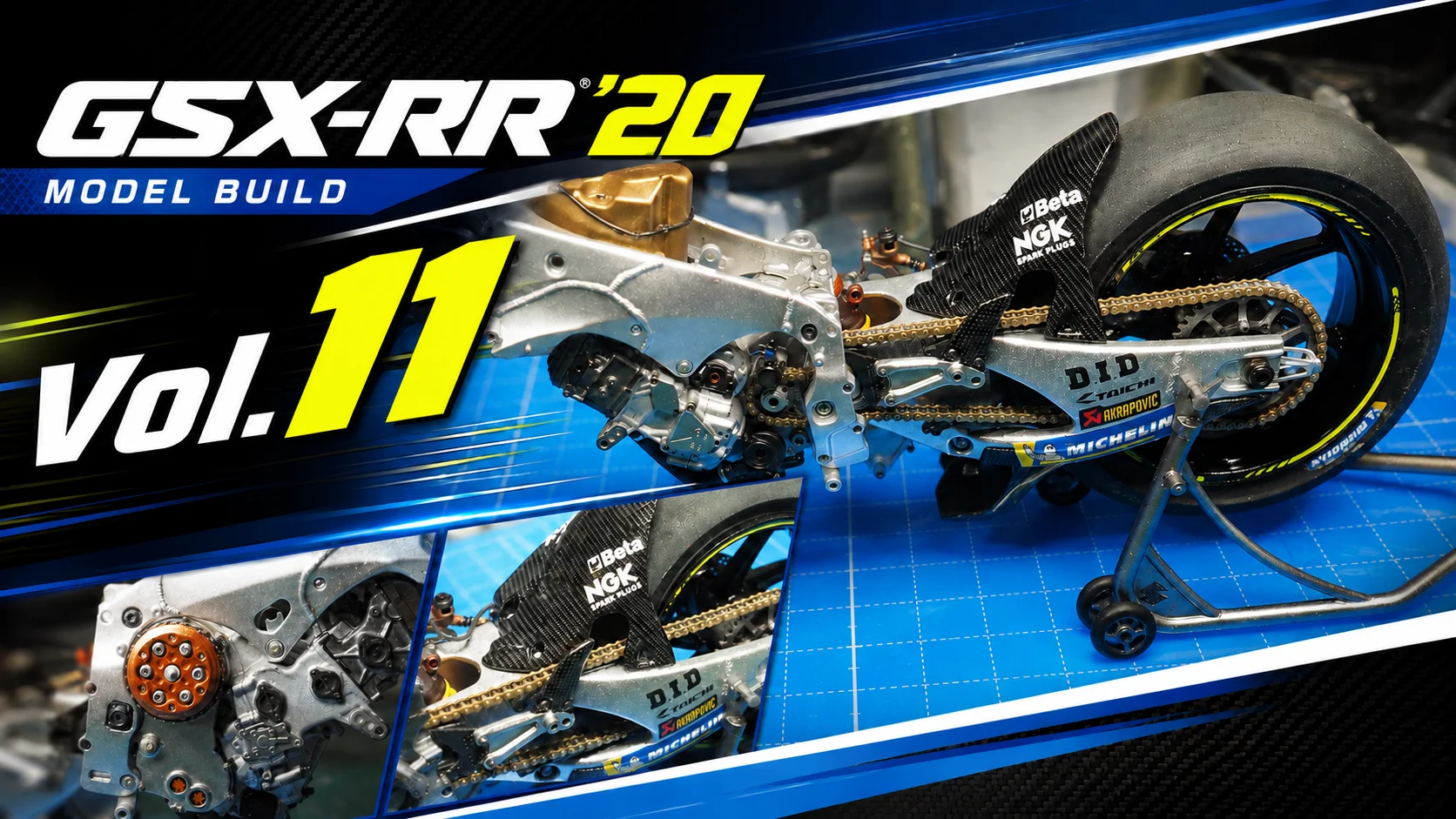 作る　タミヤ　スズキGSX-RR ’20　1/12「その11　リアまわりの終わりとクラッチ」
