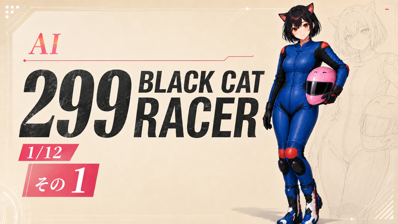 AIでオリジナルフィギュア製作　299 Black Cat Racer　1/12　「その１　計画〜生成編」