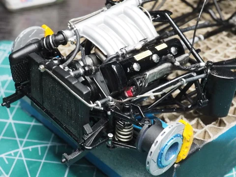 作る　タミヤ　Mercedes Benz 300SL Fat Boy　1/24「その8　エアフィルター付近」