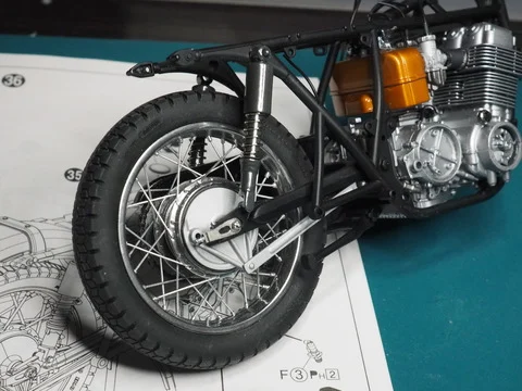 作る　アオシマ　ホンダ　DREAM CB750 Four ’69 K0　1/12「その9　メッキ塗装」