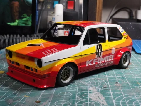 作る　タミヤ　VOLKSWAGEN GOLF RACING Group 2　1/24「その6　シャシーなど」