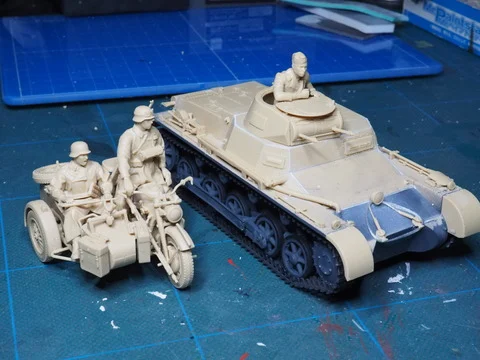 作る　ACADEMY　I号戦車B型&KS750サイドカー　1/35「その4　一号戦車の制作②」