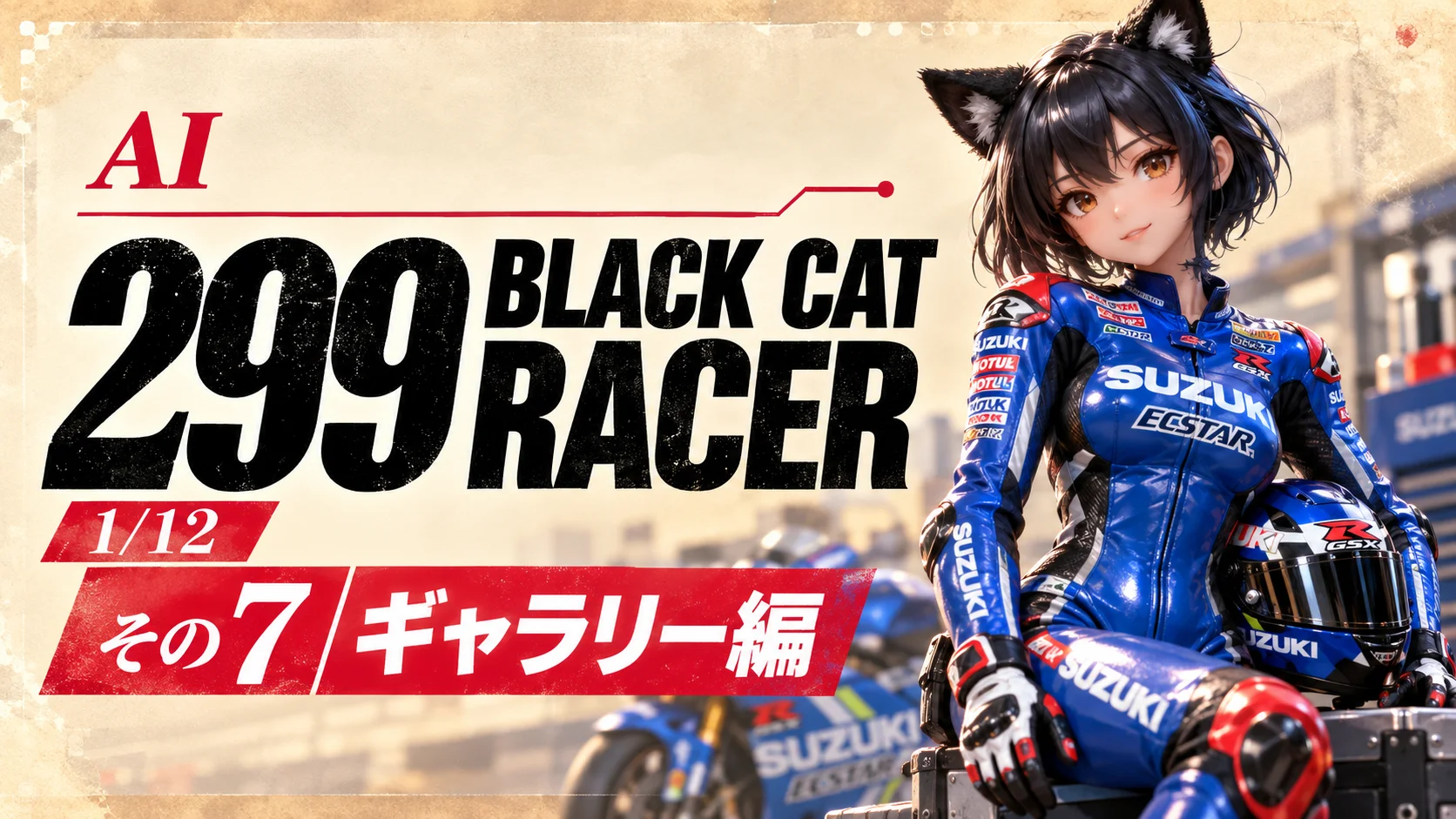 AIでオリジナルフィギュア製作　299 Black Cat Racer　1/12　「その7　ギャラリー編」