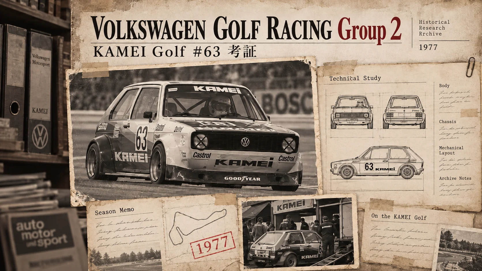 作る　タミヤ　VOLKSWAGEN GOLF RACING Group 2　1/24「考証編　KAMEI Golf Group 2」